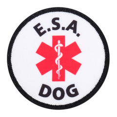SERVICE DOG, EMOTIONAL SUPPORT ANIIMAL ESA E.S.A. PATCHES SMALL MEDIUM ROUND
