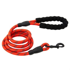 5FT Service Dog Rope Leash Lead Train Padded Handle Reflective Nylon M L Black