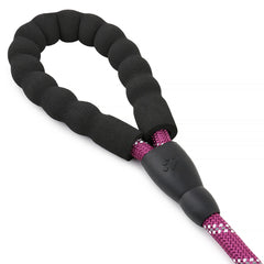 5FT Service Dog Rope Leash Lead Train Padded Handle Reflective Nylon M L Black