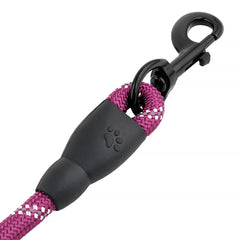 5FT Service Dog Rope Leash Lead Train Padded Handle Reflective Nylon M L Black